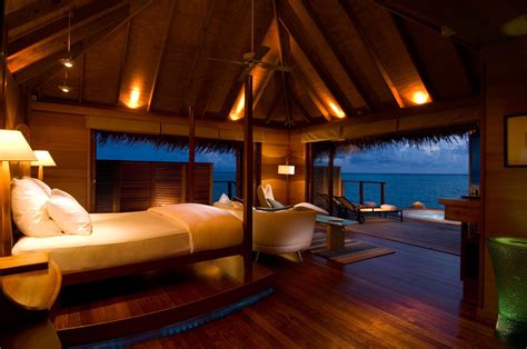 star conrad maldives rangali resort island  ocean view bedroom underwater bedroom
