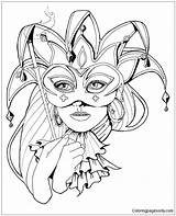Carnival Masks Pages Coloring Color sketch template