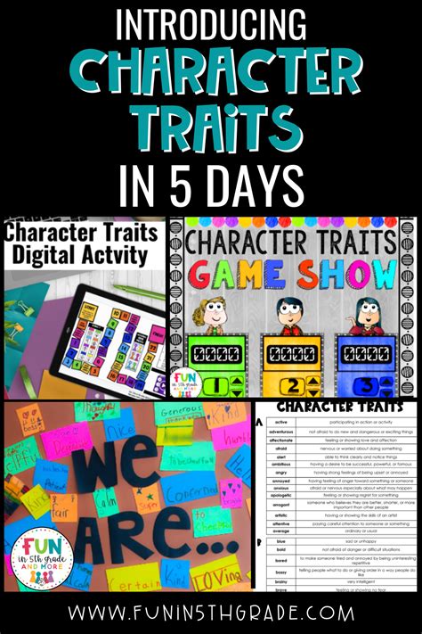 introducing character traits   days fun   grade  character traits  grade