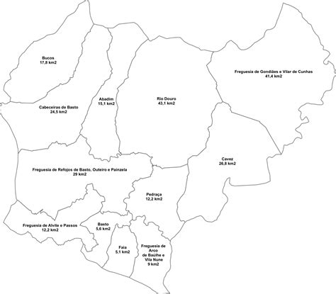 mapa de freguesias de cabeceiras de basto