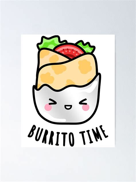idol gifts fot  cute kawaii burrito wrap illustration poster
