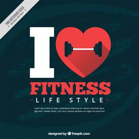 i love fitness background vector premium download