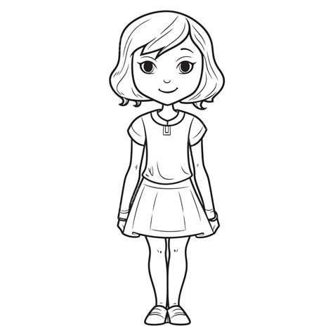 coloring page   girl outline sketch drawing vector wing drawing