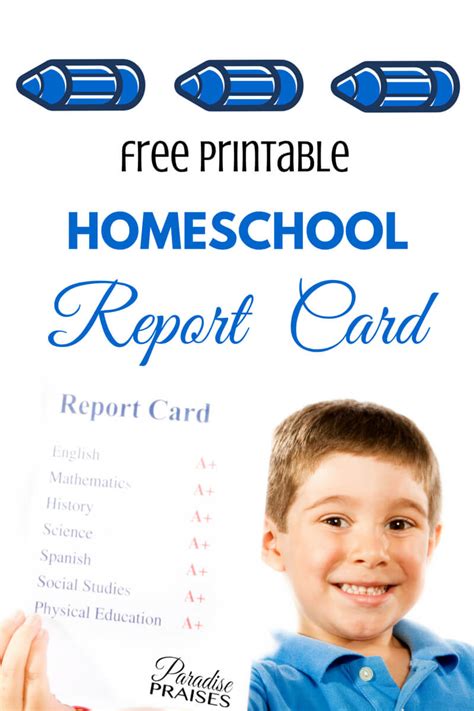 homeschool report card printable paradise praises