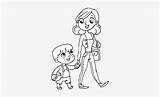 Coloring Andando Walking Mother Child Crianças Desenho Nicepng sketch template