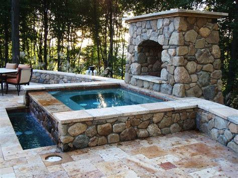 Stone Hot Tub Outdoor Spaces Pinterest