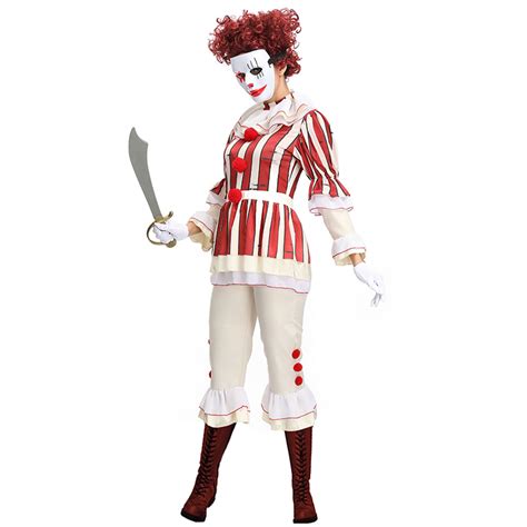 women s harlequin scary clown cosplay halloween costume n19137
