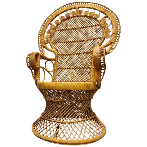 vintage rattan peacock chair  sale  stdibs