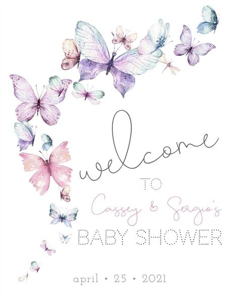 butterfly  sign custom baby shower sign butterflies etsy twins
