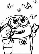 Minion Coloring Bob Pages Minions Butterfly Catch Wecoloringpage Drawing Cute Color Print Milk Got Colouring Printable Sheets Clipart Kevin Clipartmag sketch template