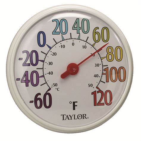 taylor  indoor outdoor dial thermometer    degree range
