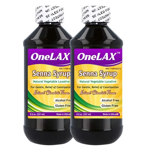 Senna Syrup Liquid Natural Vegetable Laxative 8 8mg 2 Pack