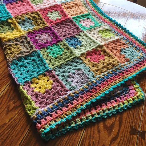 easy crochet pattern crochet blanketgranny squarecrochet etsy