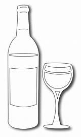 Wine Bottle Glass Template Drawing Glasses Frantic Templates Dies Stamper Printable Set Precision Bottles Patterns Printables Large Franticstamper Google Coloring sketch template
