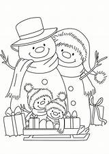 Snowman Coloring Pages Christmas Family Printable Colouring Sheets Cards Choose Board Print sketch template