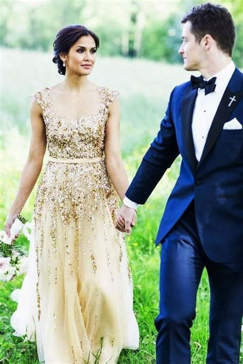 blue  gold wedding ideas gold wedding gowns gold wedding dress wedding dress long sleeve