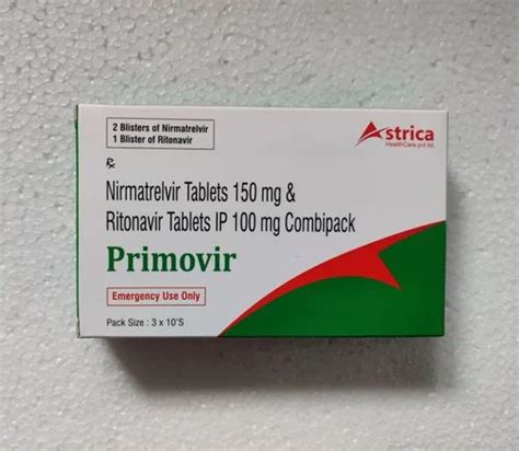 primovir nirmatrelvir  ritonavir tablets  tablet treatment covid   rs box  thane