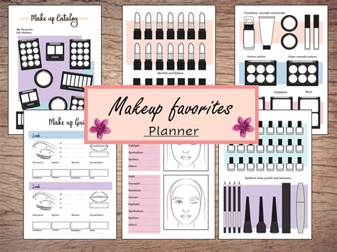 makeup favorites products digital  printable planner