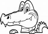 Crocodile Alligator Coloring Cartoon Head Drawing Pages Face Baby Cute Gators Color Florida Caiman Gator Colouring Book Sheet Draw Silhouette sketch template