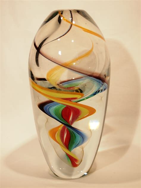 Antiques Atlas Murano Art Glass Vase Multi Colour Swirl