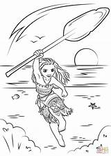 Coloring Moana Pages Disney Print sketch template