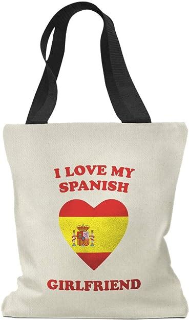 Custom Canvas Tote Shopping Bag I Love My Spanish