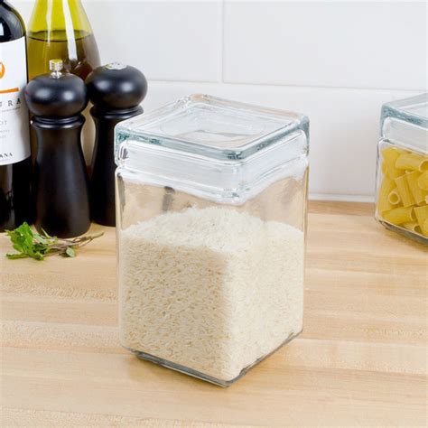 Anchor Hocking 85588r 1 5 Qt Clear Stackable Square Glass Jar