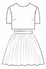 Drawing Dress Fashion Top Crop Skirt Shirt Clothes Sketches Clothing Dresses Pattern Tops Drawings Womens Outfits Flats Choose Board Gigi sketch template