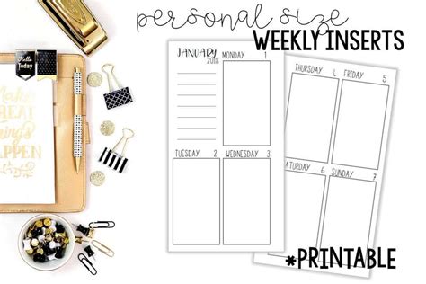 printable  planner inserts planning inspired