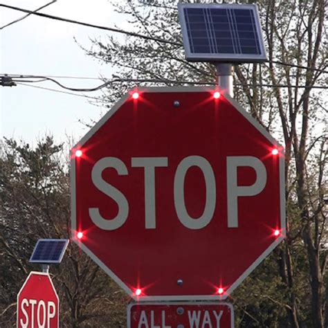solar led stop sign  solar powered stop sign