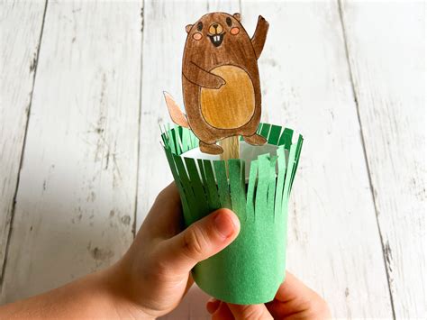 fun groundhog day kids craft  printable raising veggie lovers