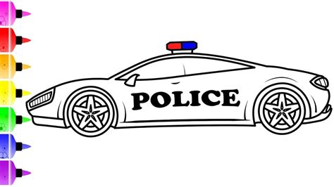 draw police car coloring pages  kids  drawing  kids
