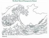 Coloring Hokusai Pages Katsushika Wave Great Drawing Kids Template Famous Choose Board sketch template