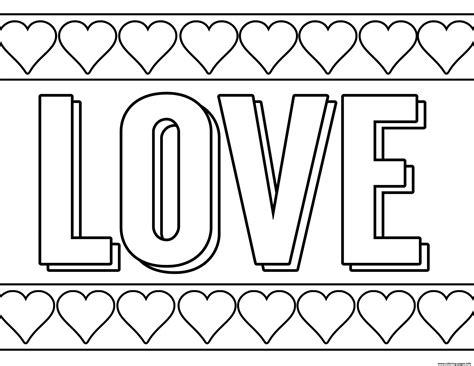 love happy  adults valentine coloring page printable