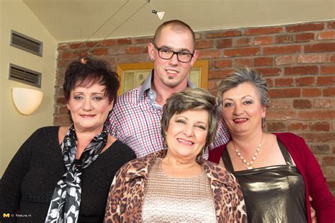 Three Mature Ladies Playing Around With One Lucky Guy