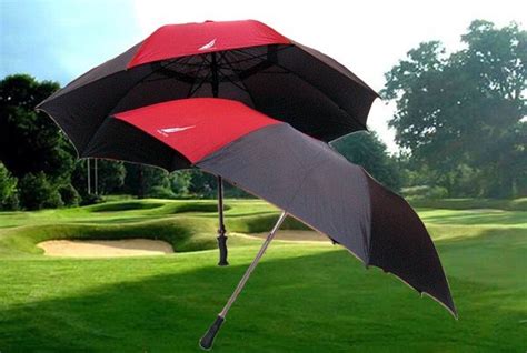 nautica golf umbrella set   gel grip   red