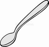 Spoon Vector Illustration Clipart Teaspoon Stock Tablespoon Metal Illustrations Dreamstime Pages sketch template