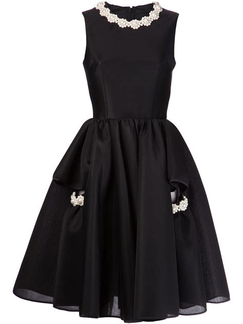 Simone Rocha Pearl Neck Dress In Black Lyst