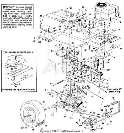 mtd master cut mdl     parts diagram  parts