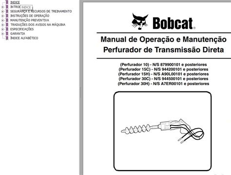bobcat auger      operation maintenance manual  pt
