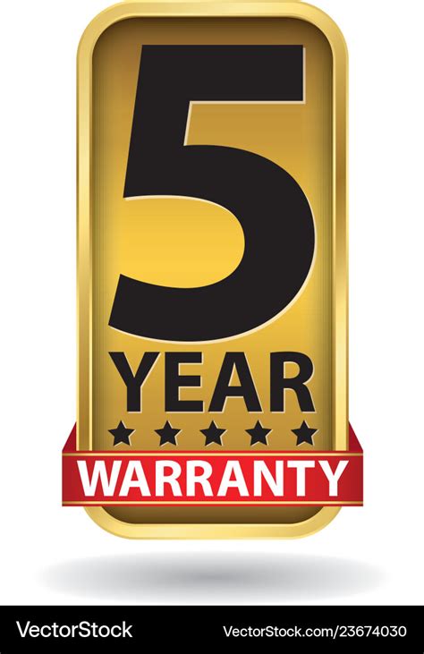 year warranty golden label royalty  vector image
