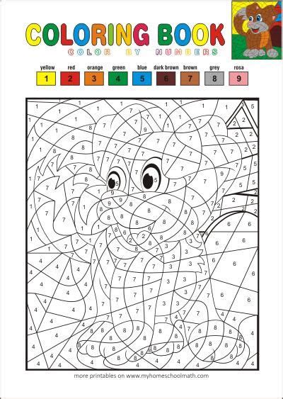 color  numbers  printable coloring books  kids math