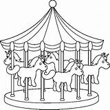 Amusement Colouring Carnival Rides Miscellaneous Getcolorings sketch template