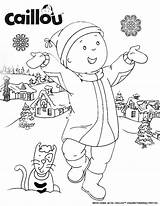 Caillou Coloring Fun Snowman Pages Sheet sketch template