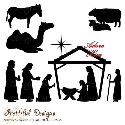 printable nativity silhouette  printable