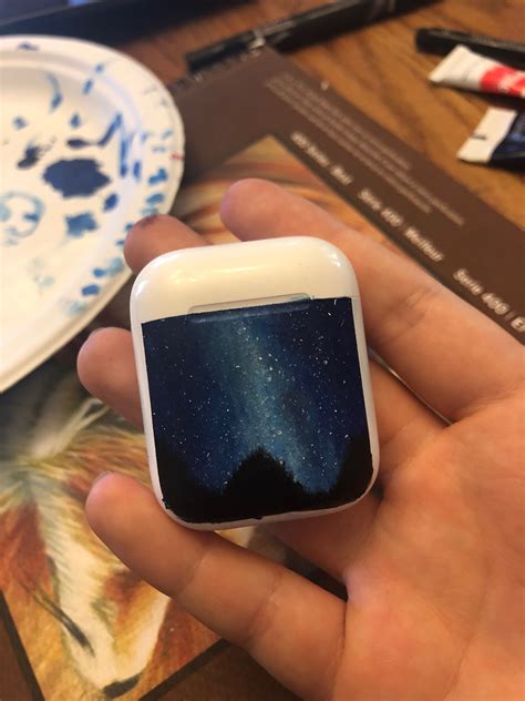 friend painted  airpods starry night forest case vinyl art paint apple painting mini