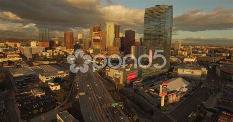 colorful sunset aerial drone footage  downtown los angeles stock footage ad dronefootage