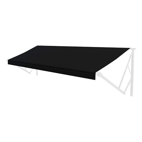 solera universal fit heavy duty vinyl rv patio awning replacement fabric solid black  awning