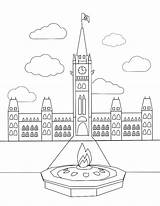 Ottawa Parliament Colouring sketch template