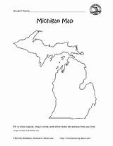 Michigan Map State Printable Worksheet Preschool Worksheets Grade Resources Printables Studies Social Crossword Kids Word Search Reviewed Curated Homeschooling Lakes sketch template